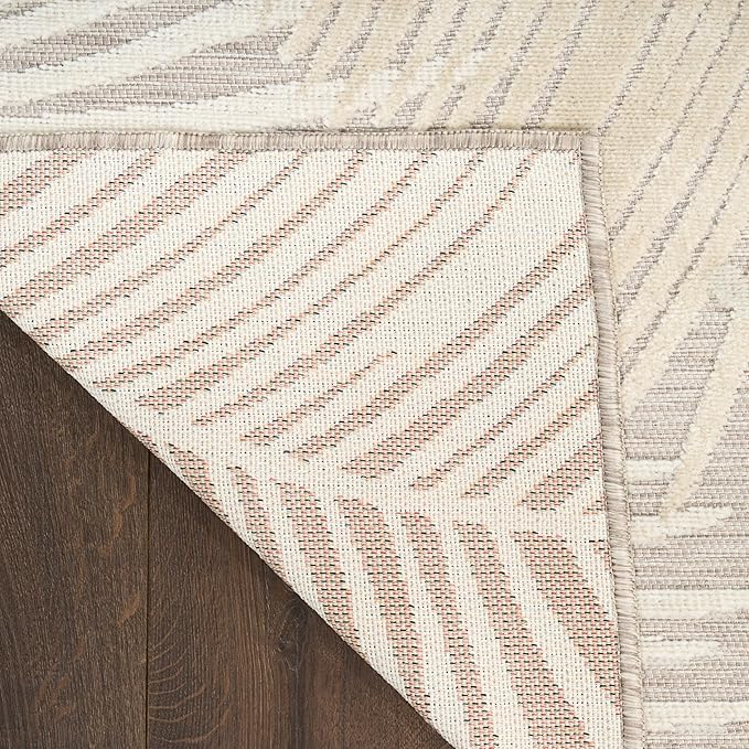 Nourison Home Suncoast Beige 9' x 12' Area Rug - Easy Clean, Non Shedding, Bed Room, Living Room, Dining Room, Kitchen (9' x 12')