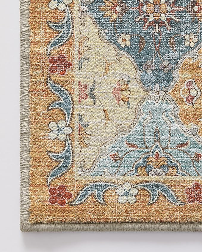 LUMI Washable Kitchen Rug 2x6 for Floor, Non Slip Runner Rugs with Rubber Backing, Low Pile Comfort Area Carpet for Standing, Living Room, Entryway, Laundry, Hallways