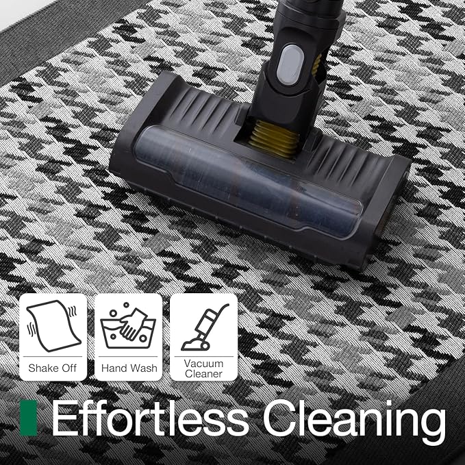 LUMI Inside Door Mat for Entry 17''x30'', Absorbent, Dirt Trapper, Low Profile Thin, Non Slip Mats with Rubber Backing, Ideal for Indoor, High Traffic, Garage, Entrance, Birdy Black