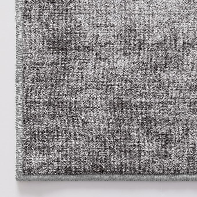 LUMI 5x8 Washable Area Rug for Living Room, Ultra Soft Modern Neutral Grey Rugs Non Slip with Rubber Backing, Low Profile, High Traffic, Stain Resistant Carpets, Ideal for Bedroom, Dining Room