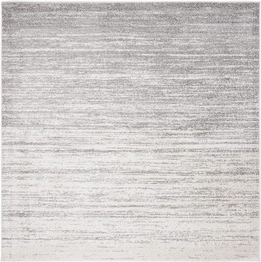 SAFAVIEH Adirondack Collection Area Rug - 12' Square, Ivory & Silver, Modern Ombre Design, Non Shedding & Easy to Clean, Ideal for Living Room, Bedroom, Office, Dining Space (ADR113B)