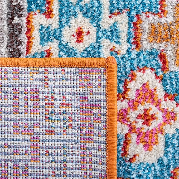 SAFAVIEH Madison Collection Accent Rug - 3' x 5', Rust & Pink, Boho Diamond Distressed Design, Non-Shedding & Easy Care, Ideal for High Traffic Areas in Entryway, Living Room, Bedroom (MAD418Q)