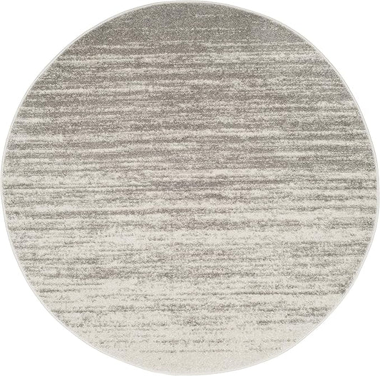 SAFAVIEH Adirondack Collection Area Rug - 12' Round, Light Grey & Grey, Modern Ombre Design, Non Shedding & Easy to Clean, Ideal for Living Room, Bedroom, Office, Dining Space (ADR113C)