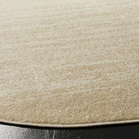 SAFAVIEH Adirondack Collection Area Rug - 4' Round, Champagne & Cream, Modern Ombre Design, Non Shedding & Easy to Clean, Ideal for Living Room, Bedroom, Office, Dining Space (ADR113W)