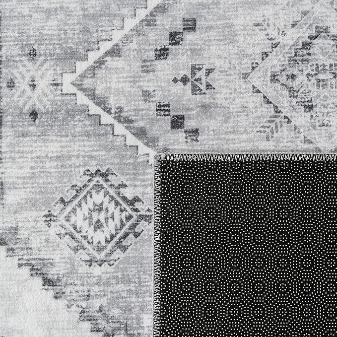 Paco Home Oriental Area Rug with Faded Vintage Look in Grey, Size: 2'8" x 4'11"