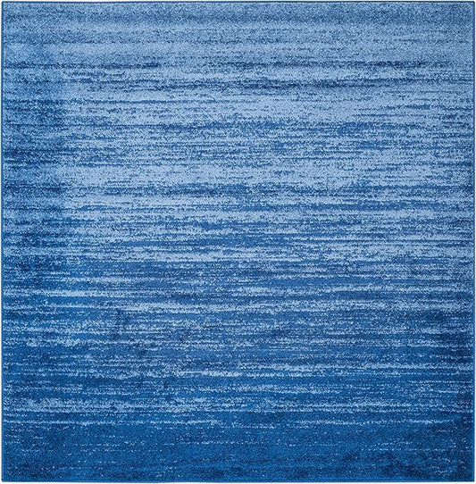 SAFAVIEH Adirondack Collection Area Rug - 12' Square, Light Blue & Dark Blue, Modern Ombre Design, Non Shedding & Easy to Clean, Ideal for Living Room, Bedroom, Office, Dining Space (ADR113F)