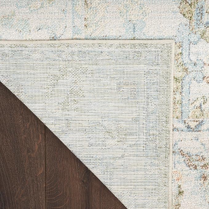 Nourison Home Astra Machine Washable Blue Green 2'2" x 8' Area Rug - Easy Clean, Non Shedding, Bed Room, Living Room, Dining Room, Kitchen (8' Runner)