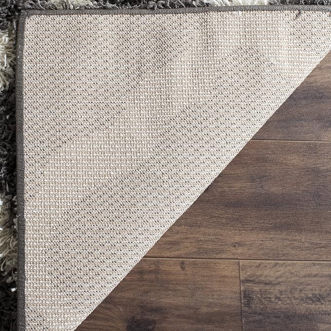 SAFAVIEH Dallas Shag Collection Area Rug - 8'6" x 12', Dark Grey & Ivory, Trellis Design, Non-Shedding & Easy Care, 1.5-inch Thick Ideal for High Traffic Areas in Living Room, Bedroom (SGD257A)