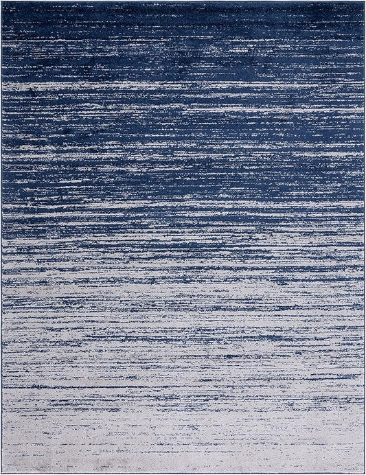 SAFAVIEH Area Rug 11x15 - Adirondack Collection - Large - Navy & Grey, Modern Ombre Design, Non Shedding & Easy to Clean, Ideal for Living Room, Bedroom, Office, Dining Space (ADR113E)