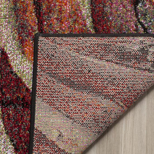 SAFAVIEH Glacier Collection Area Rug - 12' Square, Red & Multi, Modern Abstract Design, Non-Shedding & Easy Care, Ideal for High Traffic Areas in Living Room, Bedroom (GLA126A)