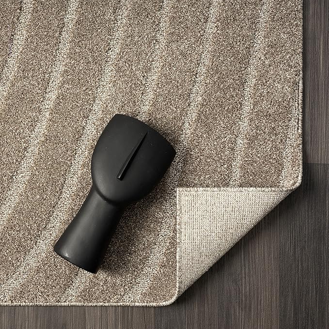 LUXE WEAVERS Modern Geometric Wave Taupe 4x6 Area Rug