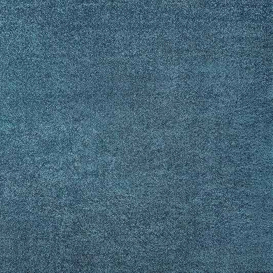 Eyely UES100H-9SQ Supersoft Haze Solid Low-Pile Indoor Area Rug, Coastal, Bohemian, Minimalist, Classic, Casual for Bedroom,Kitchen,Living Room,Non Shedding,Easy-Washing, Blue, 9' Square