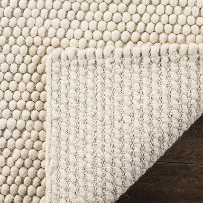 SAFAVIEH Natura Collection Runner Rug - 2' x 6', Ivory, Handmade Wool Blend, Textured Design, Ideal for Hallway, Bedroom, Foyer (NAT620A)