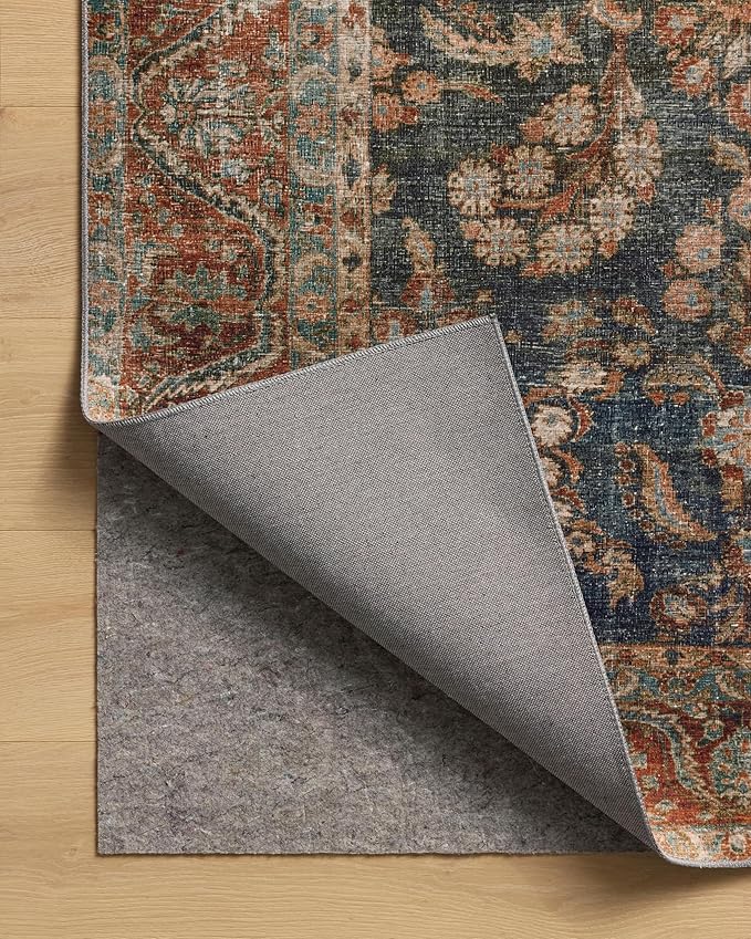 Loloi Chris Loves Julia Jules Collection JUL-10 Ocean/Spice 3'-6" x 5'-6", .13" Pile Height, Area Rug