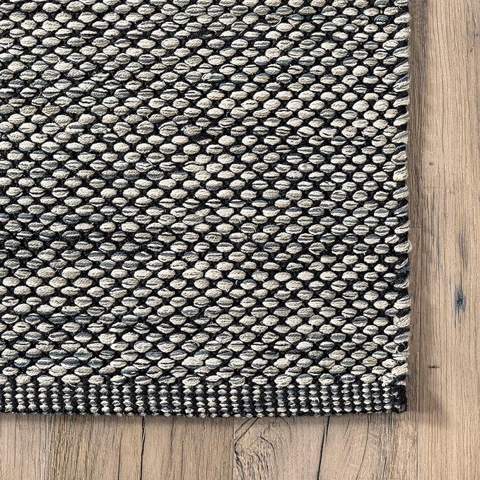 nuLOOM Alessi Solid Farmhouse Cotton Runner Rug, 2' 6" x 8', Grey