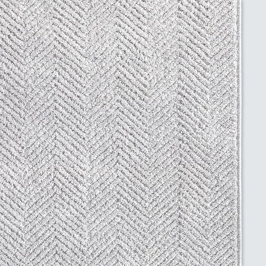 Well Woven Custom Size Hallway & Stair Runner- Harlow Pompeii Light Grey 31 Inches Wide x 2 Feet Long Runner (31" x 2') Runner Rug - Modern Chevron Pattern, Ultra-Soft, Easy-Clean