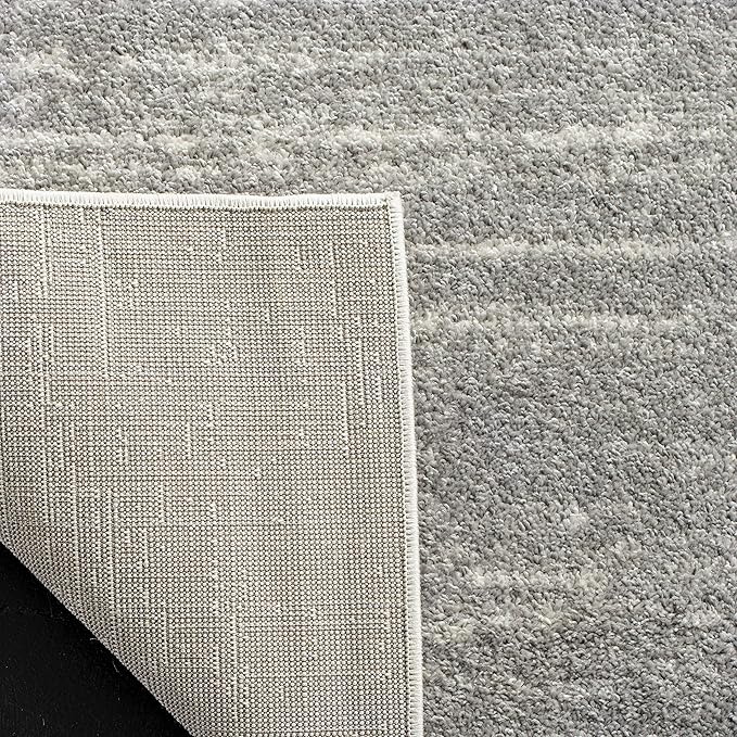 SAFAVIEH Adirondack Collection Area Rug - 7' Square, Light Grey & Grey, Modern Ombre Design, Non Shedding & Easy to Clean, Ideal for Living Room, Bedroom, Office, Dining Space (ADR113C)