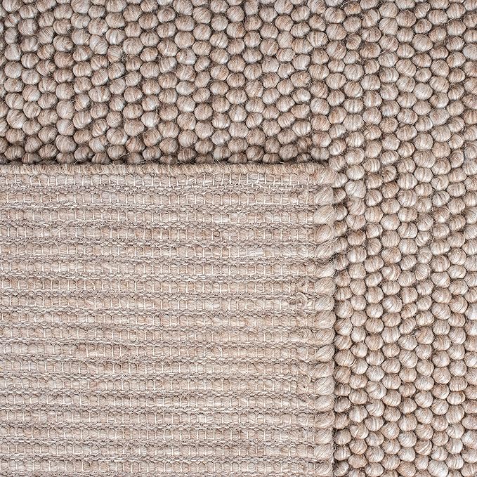 SAFAVIEH Natura Collection Area Rug - 10' Round, Brown, Handmade Wool Blend, Textured Design, Ideal for Living Room, Bedroom, Dining Space (NAT620T)
