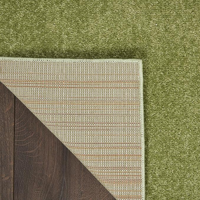 Nourison Home Nourison Essentials Green 2'2" x 16' Area Rug - Easy Clean, Non Shedding, Bed Room, Living Room, Dining Room, Kitchen (16' Runner)
