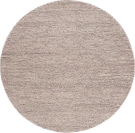 SAFAVIEH Natura Collection Area Rug - 10' Round, Brown, Handmade Wool Blend, Textured Design, Ideal for Living Room, Bedroom, Dining Space (NAT620T)