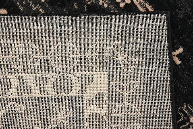 Unique Loom Taftan Collection Border Geometric Tribal Inspired Design Area Rug (7' 0 x 10' 0 Rectangular, Black/ Gray)