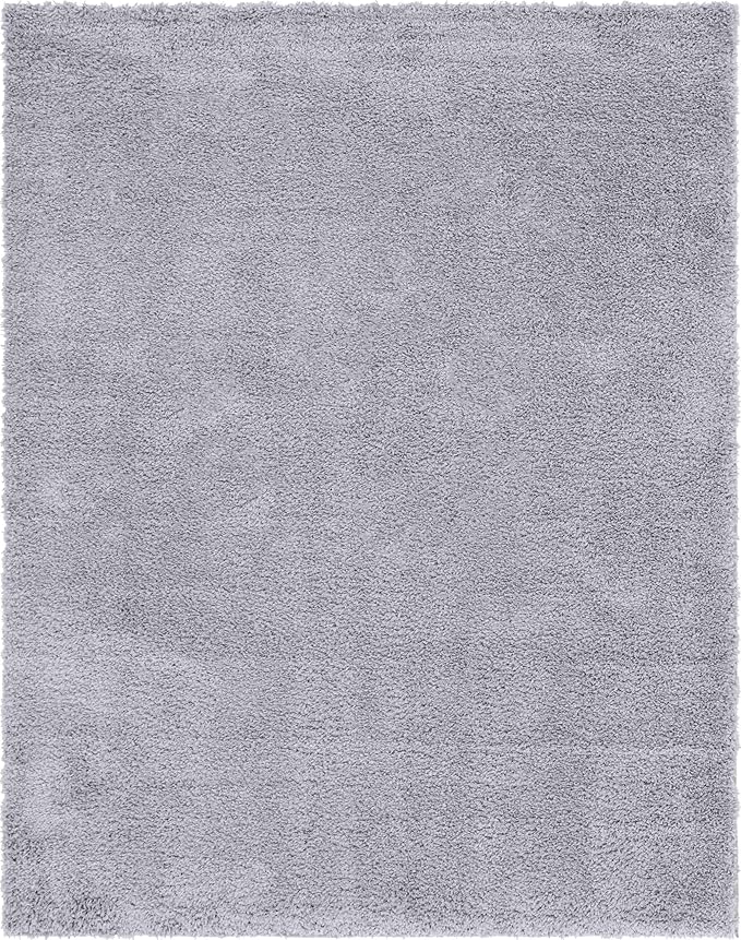 Unique Loom Davos Shag Collection Area Rug - Solid (7' 10" x 10' Rectangle, Sterling)