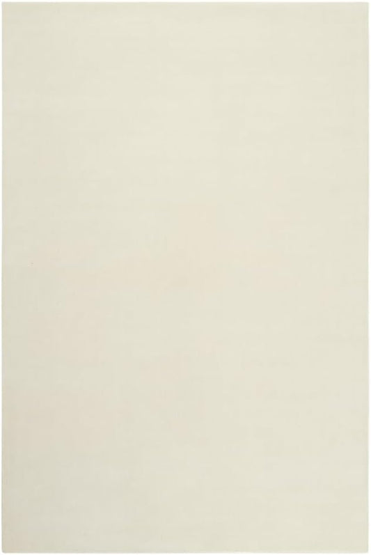 Hand-Tufted Wool Square Area Rug – Soft Premium Wool Carpet for Living Room, Bedroom & Home Décor – 8X8 ft| Dusty White – Durable, Non-Slip Backing, Handcrafted Rug
