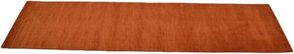 Hand Knotted Loom Wool ECO-Friendly Area Rugs - 2'6''x10', Runner, Orange Color, Solid Plain Design, High Pile Handmade Anti Skid Area Rugs for Living Room, Bed Room (L00111)