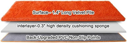 Fluffy Area Rugs for Living Room, Soft Shaggy Carpets for Living Room, Upgrade Anti-Slip Fuzzy Rugs for Kids' Room, Perfect Decor for Modern Home Orange 2x6 Feet