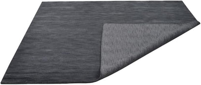 Hand Knotted Loom Wool ECO-Friendly Area Rugs - 6'x6', Square, Charcoal Color, Solid Plain Design, High Pile Handmade Anti Skid Area Rugs for Living Room, Bed Room (L00111)