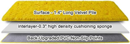 Fluffy Area Rugs for Living Room, Soft Shaggy Carpets for Living Room, Upgrade Anti-Slip Fuzzy Rugs for Kids' Room, Perfect Decor for Modern Home Yellow 2x6 Feet