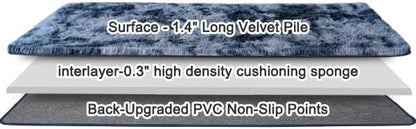 Upgrade Non-Slip Plush Rugs for Living Room, Soft Shaggy Carpets for Living Room, Fuzzy Rugs for Kids' Room, Perfect Decor for Modern Home New Blue Grey 2x6Feet