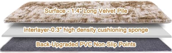 Fluffy Area Rugs for Living Room, Soft Shaggy Carpets for Living Room, Upgrade Anti-Slip Fuzzy Rugs for Kids' Room, Perfect Decor for Modern Home Tie Dye Camel 2x6Feet