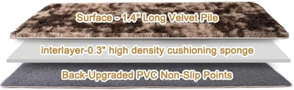 Fluffy Area Rugs for Living Room, Soft Shaggy Carpets for Living Room, Upgrade Anti-Slip Fuzzy Rugs for Kids' Room, Perfect Decor for Modern Home Tie Dye Coffee 2x6Feet