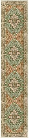 Area Rugs 2'6''x10' Washable Non-Slip, Floral Vintage Distress Print Pattern Medallion Carpet for Living Room Bedroom Dining Room, Brick Red Rust Neutral Brown Burnt Orange Green