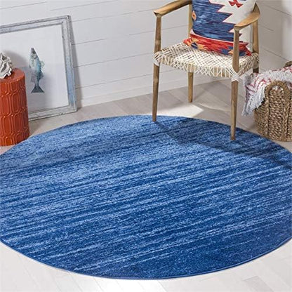 SAFAVIEH Adirondack Collection Area Rug - 9' Round, Light Blue & Dark Blue, Modern Ombre Design, Non Shedding & Easy to Clean, Ideal for Living Room, Bedroom, Office, Dining Space (ADR113F)