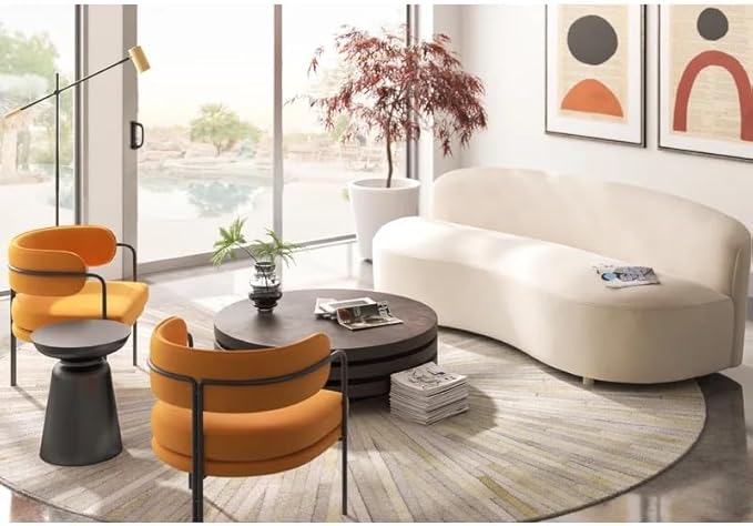 Faux Cowhide Round Area Rug | Non-Slip Leather Floor Carpet for Living Room, Bedroom, and Home Décor | Modern Stylish Accent Rug(White_9x9)