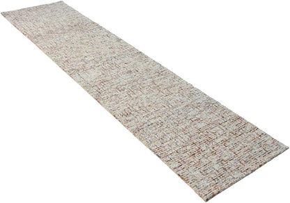 Hand Tufted Wool ECO-Friendly Area Rugs - 2'6''x11', Runner Shape, Light Brown, Solid Plain Design, High Pile Thick Handmade Area Rugs for Living Room, Bed Room (KWC111)