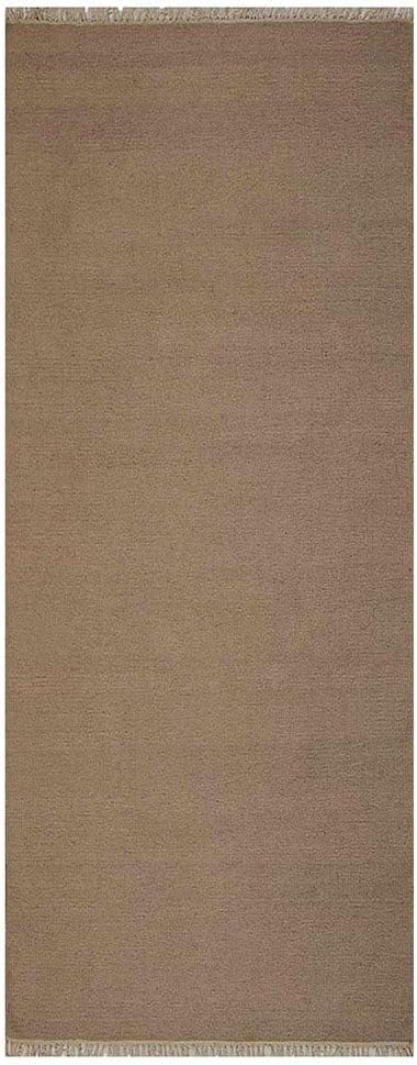 Rugsotic Carpets Hand Woven Flat Weave Kilim Wool ECO-Friendly Area Rugs - 3'x13', Runner Shape, Cream Color, Solid Plain Design, Low Pile Handmade Area Rugs for Living Room, Bed Room (D00111)
