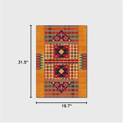 Vintage Boho Area Rugs Multicolor Ethnic Style Geometric Splicing Carpets Bedroom Living Room Kitchen Floor Mats Indoor Outdoor Non-Shedding Runner Rug Home Décor Carpet 1.6' X 2.6'