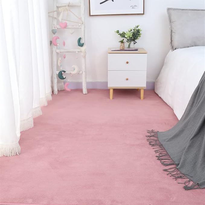 Soft Cashmere Area Rug Luxury Bedside Carpet Bedroom Living Room Mats Solid Color Children's Room Rugs Runner Carpets Indoor Mats Home Décor White Gray Red 3.2' X 5.2'