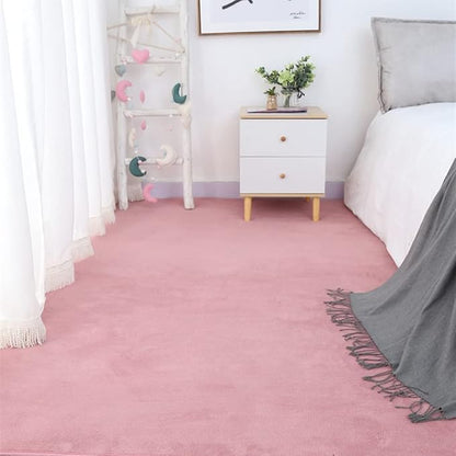 Soft Cashmere Area Rug Luxury Bedside Carpet Bedroom Living Room Mats Solid Color Children's Room Rugs Runner Carpets Indoor Mats Home Décor White Gray Red 3.2' X 6.5'