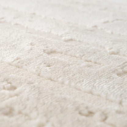 Revival Rugs Ebb 5'3"x8' Washable Area Rug for Living Room Bedroom - 100% Recycled Oeko-TEX Certified, Medium Pile, Beige, Cream