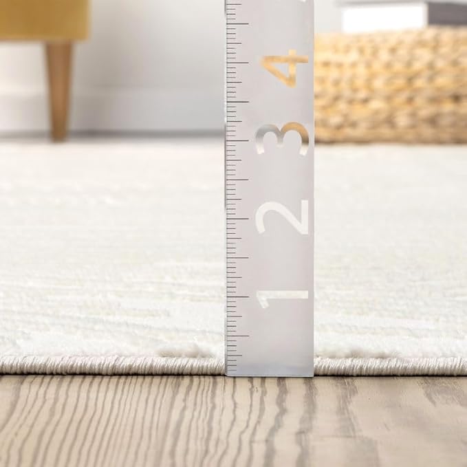 Abani Zen 5' x 8' Cream Rug – Neutral Layered Wavy Borders Pattern, Soft Area Rug for Living Room & Bedroom, Durable & Easy to Clean