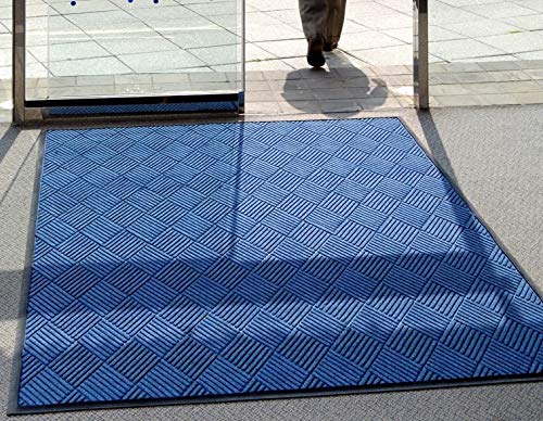 WaterHog Diamond | Commercial-Grade Entrance Mat with Rubber Border – Indoor/Outdoor, Quick Drying, Stain Resistant Door Mat (Medium Brown, 4' x 10')