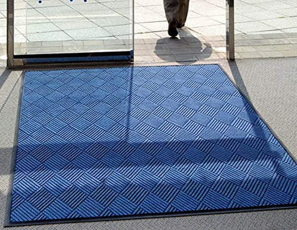 WaterHog Diamond | Commercial-Grade Entrance Mat with Rubber Border – Indoor/Outdoor, Quick Drying, Stain Resistant Door Mat (Medium Brown, 2' x 3')