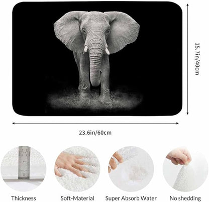 Elephant Bath Mat for Bathroom Bath Rugs Door Mat Non Slip Rubber Backed Bathroom Floor Mat for Bathtub Sink Shower 16"X24"