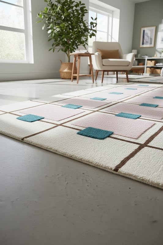 Greer Wool Area Rug - Chic Hand-Tufted Mauve, Blue, and Beige Design for Stylish Home Decor (2.5x9 Ft)
