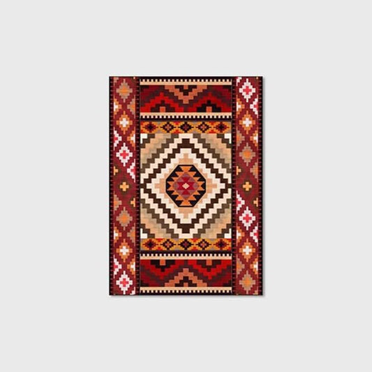 Vintage Boho Area Rugs Multicolor Ethnic Style Geometric Splicing Carpets Bedroom Living Room Kitchen Floor Mats Indoor Outdoor Non-Shedding Runner Rug Home Décor Carpet 4' X 5'