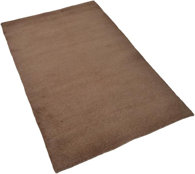 Hand Knotted Loom Wool ECO-Friendly Area Rugs - 10'x13', Rectangle Shape, Camel Color, Plain Solid, High Pile Thick Handmade Anti Skid Area Rugs for Living Room, Bed Room (L00111)